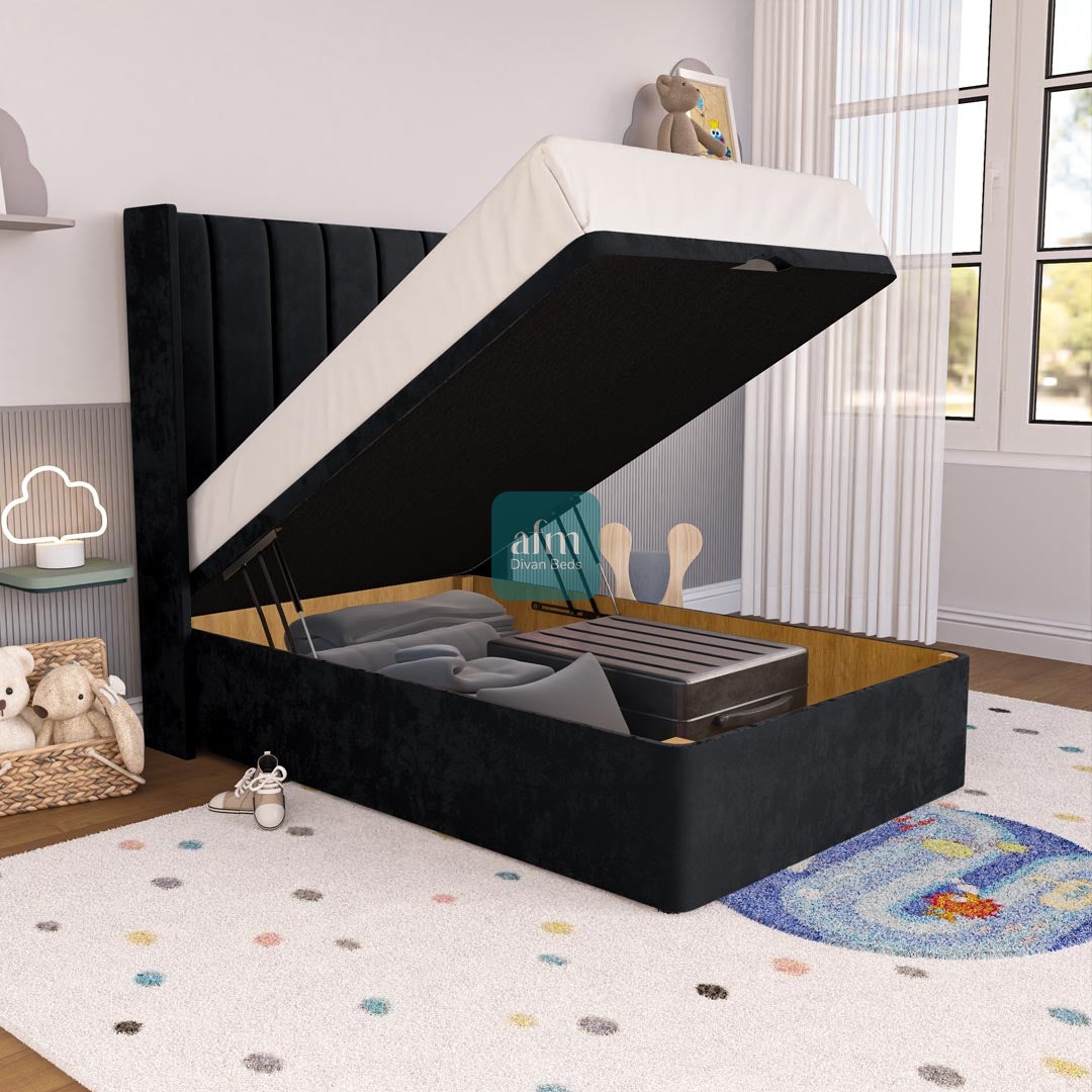 Prague Kids Wingback Ottoman Divan Bed